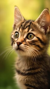 Adorable Tabby Kitten in Natural Lighting AI Generated photo