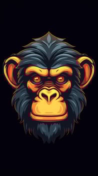 Mischievous Monkey on Dark Background Generative AI photo