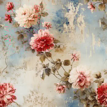 Shabby Chic Faded Watercolor with a Pop of Color AI Generated photo