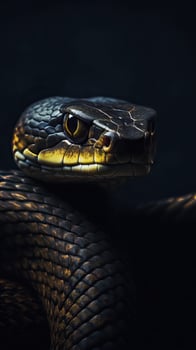 Minimalist Snake on Dark Background AI Generated photo