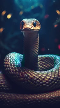 Vintage Snake on Dark Background Generative AI photo