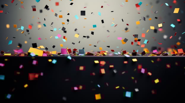 Black friday sale banner with colorful confetti background photo