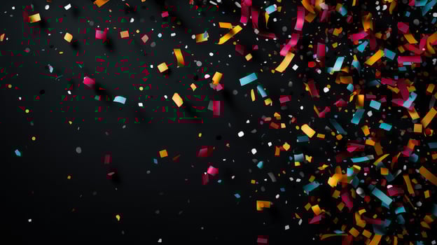 Black friday sale banner with colorful confetti background photo