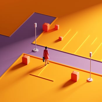3d design people crossing the street photo