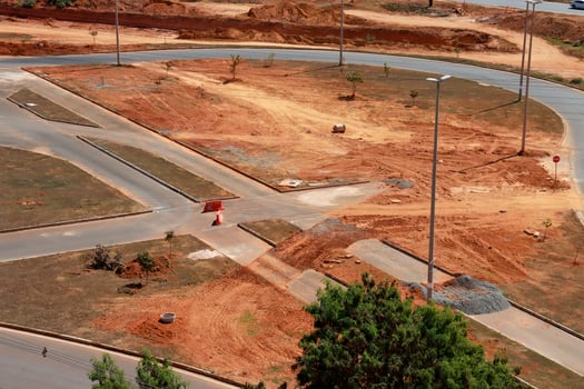 Road construction to make room for sewer pipes to be laid in Northwest Brasilia, Brazil photo