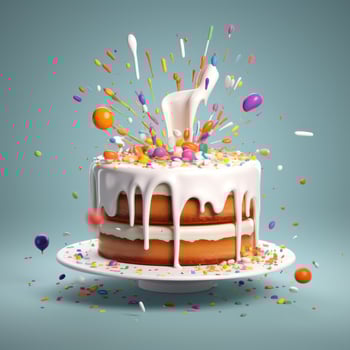 3D Birthday cake photo