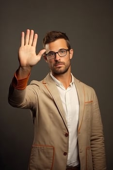 handsome asian man emotional dynamic pose AI Generative photo