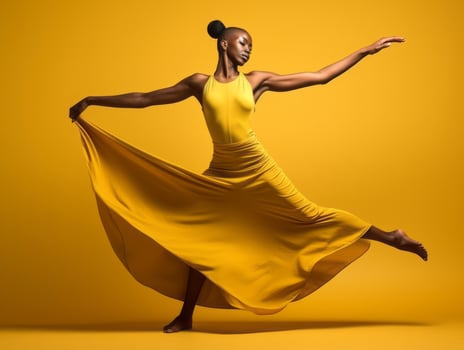Studio shot of african woman dynamic emotional gestures AI Generative photo