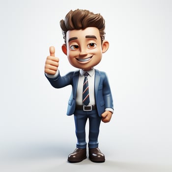 a happy 3d business man on transparent white background photo