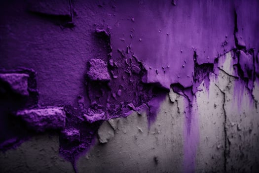 deteriorating purple wall with chipped paint photo