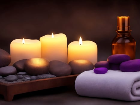 Spa accessory composition set, Generative AI Illustration. photo