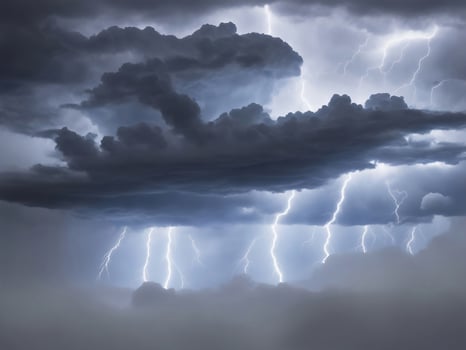 A Lightning bolt thunder, Generative AI Illustration. photo