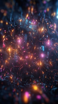 NeonGlowing Network of Highly Connected Neurons Generative AI photo