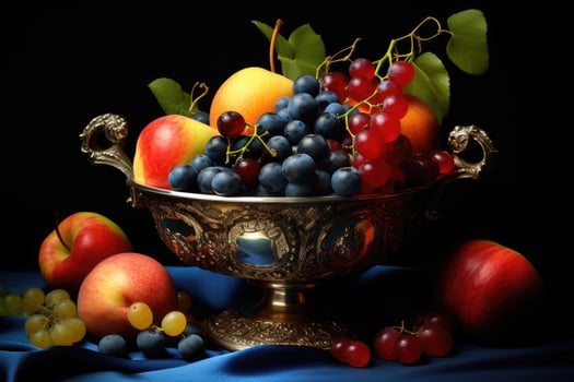 Decorated Lavish Bowl of mix fruits, Generative AI photo