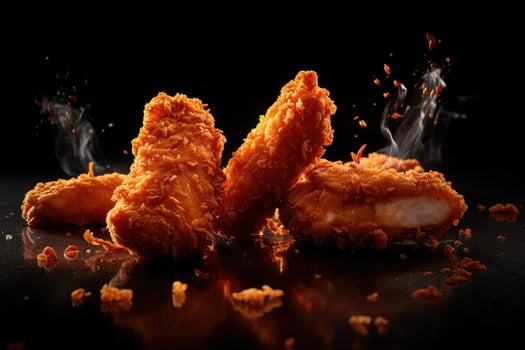 Fried chicken Wings with Kethcup, Generative AI photo