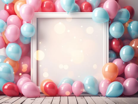 Birthday background with balloons photo