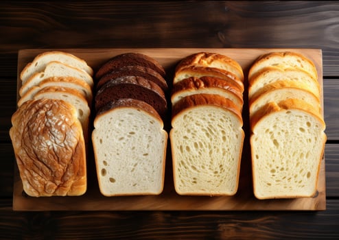 Fresh tasty bread background photo