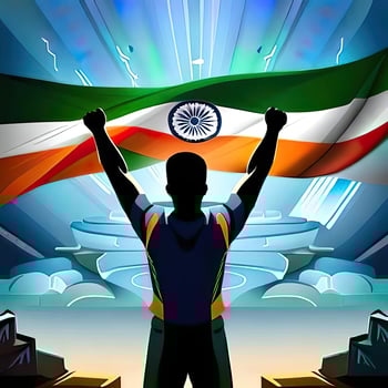 India independence day composition with flat design Generative AI photo