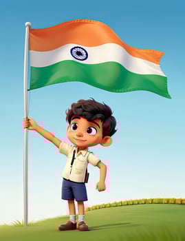 India independence day composition with flat design Generative AI photo