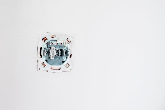 A Place Has Been Prepared for the Installation of an Electrical Outlet. Location of Electrical Socket Repair Process. Repair in the Apartment, Office photo