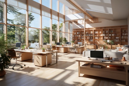 Modern Office interior design style. Generative AI photo