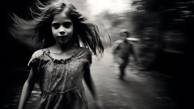 Creepy horror scene illustration, background wallpaper design, Generative AI photo