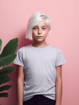 Blank baby white t-shirt for mockup design Ai generated photo