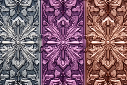 a set of four different colored floral designs generative AI photo
