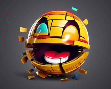 a yellow egg with a smiley face on it generative AI photo