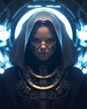 an image of a woman in a futuristic suit generative AI photo