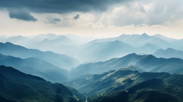 mountains in the background generative AI photo