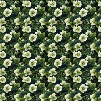 Seamless pattern with hibiscus. Tile - AI Generative photo