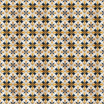 Seamless pattern with decorative ornament like Portuguese tiles - AI Generative photo