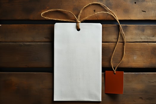 Blank branding template, white label tag on cloth background AI Generated photo