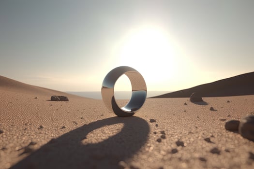 3D Render Abstract Ring on a Powerful Picturesque Backdrop generative AI photo