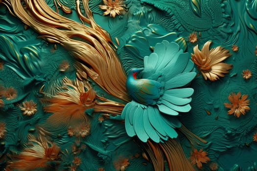 Futuristic Nature Tech Fusion Mesmerizing Macro Hybrid Texture Background generative AI photo