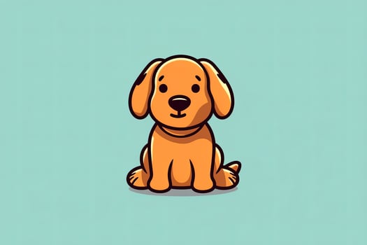 Graphic Illustration of a Dog Isolated on a Monochrome Background generative AI photo
