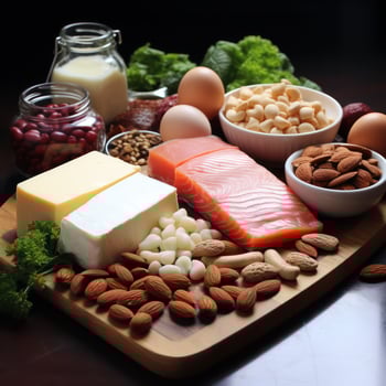 food high in protein, protein sources. Generative Ai. photo