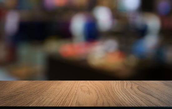 Empty wood table top and blur of out door garden background Empty wooden table space for text marketing promotion. blank wood table copy space for background photo