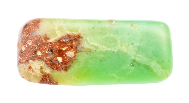 polished Chrysoprase gemstone isolated on white photo