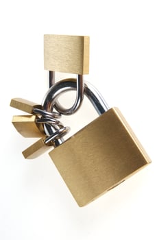 a lock with several locks and keys photo