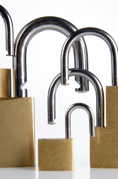 a lock with several locks and keys photo