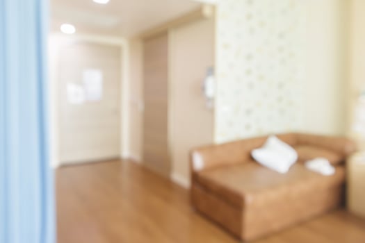 hospital room interior abstract blur for background photo