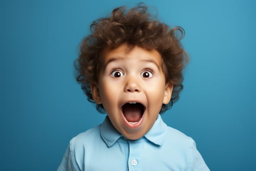 Excited baby, amazed and cheerful emotions AI Generated photo