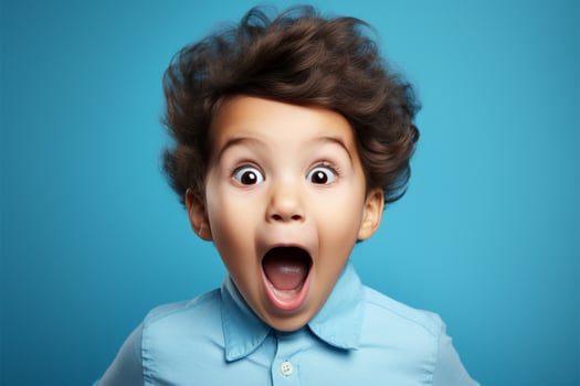 Excited baby, amazed and cheerful emotions AI Generated photo