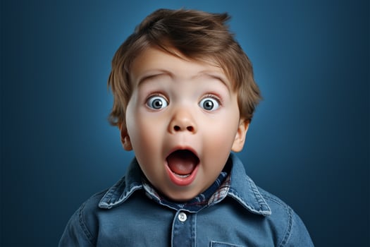 Excited baby, amazed and cheerful emotions AI Generated photo