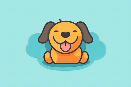 Graphic Illustration of a Dog Isolated on a Monochrome Background generative AI photo