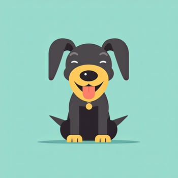 Graphic Illustration of a Dog Isolated on a Monochrome Background generative AI photo