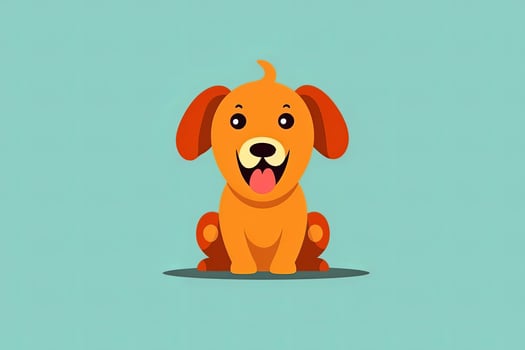 Graphic Illustration of a Dog Isolated on a Monochrome Background generative AI photo