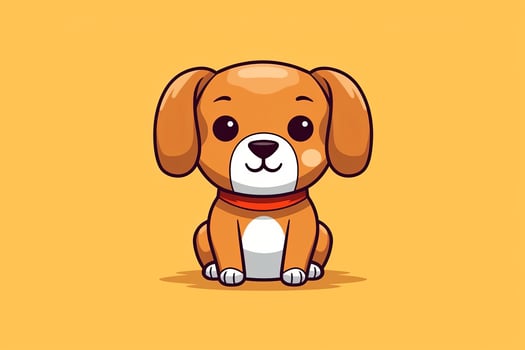 Graphic Illustration of a Dog Isolated on a Monochrome Background generative AI photo